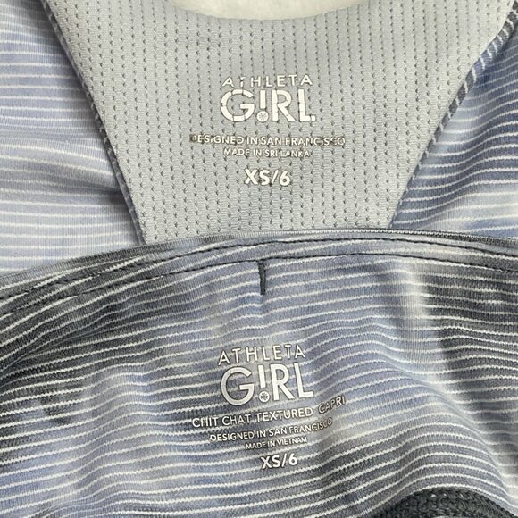 Athleta Girl High Rise Chit Chat Capri Legging Set‎ Girls Size XS (6) Athletic - Picture 5 of 11
